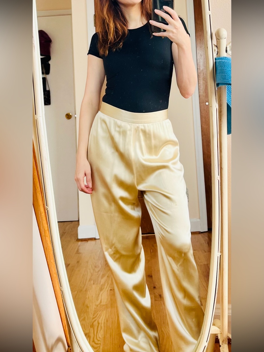 Vintage Silk Champagne Pants